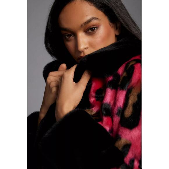 Maeve by Anthropologie Leopard Fur Coat - Picture 7 of 8